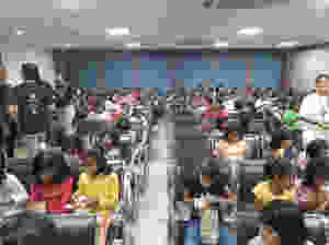 Group of children sitting in an awareness session
