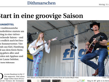 "Dithmarschener Landeszeitung" New article about Mick's performance at the Brunsbüttel Music Fair