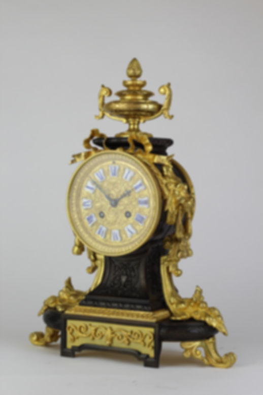 French Empire Bronze and Gilt Mantle Clock circa 1840