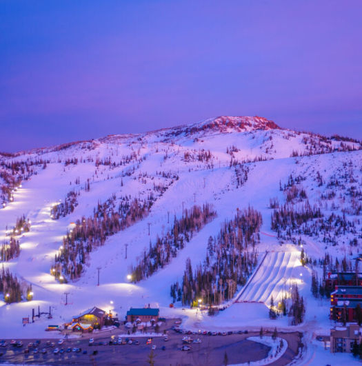 Ski slope at Brian Head Resort with mountain views and winter recreation near a luxury cabin stay in Southern Utah.