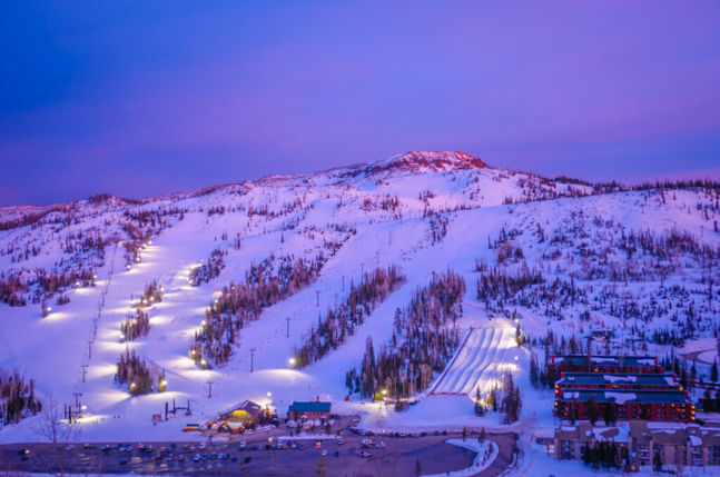 Ski slope at Brian Head Resort with mountain views and winter recreation near a luxury cabin stay in Southern Utah.