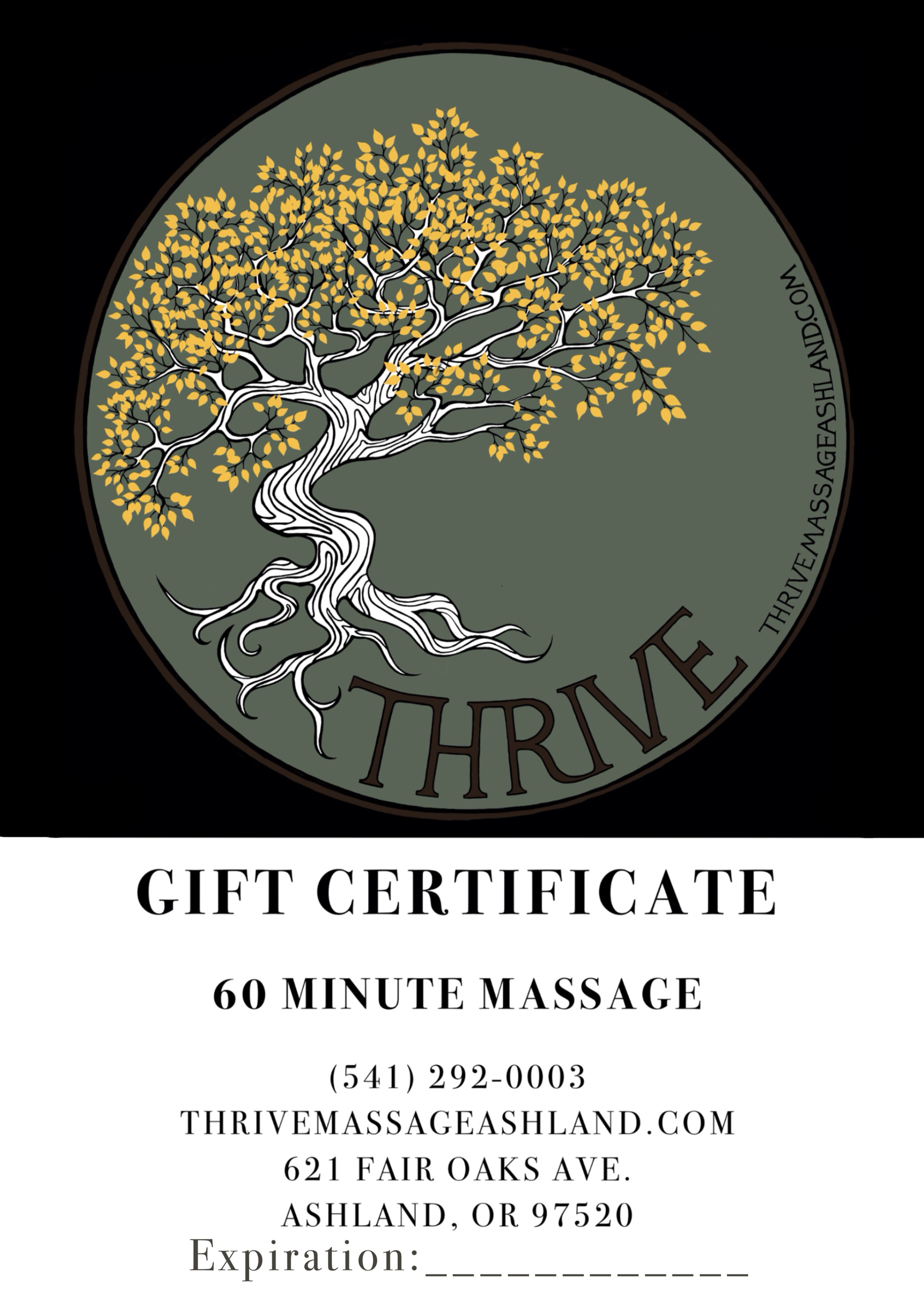 Gift Certificate: 60 minute massage