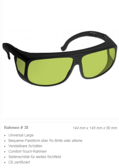 Miniaturbild: Laserschutzbrille #YG3 (> 1080-1090nm, OD 5+)