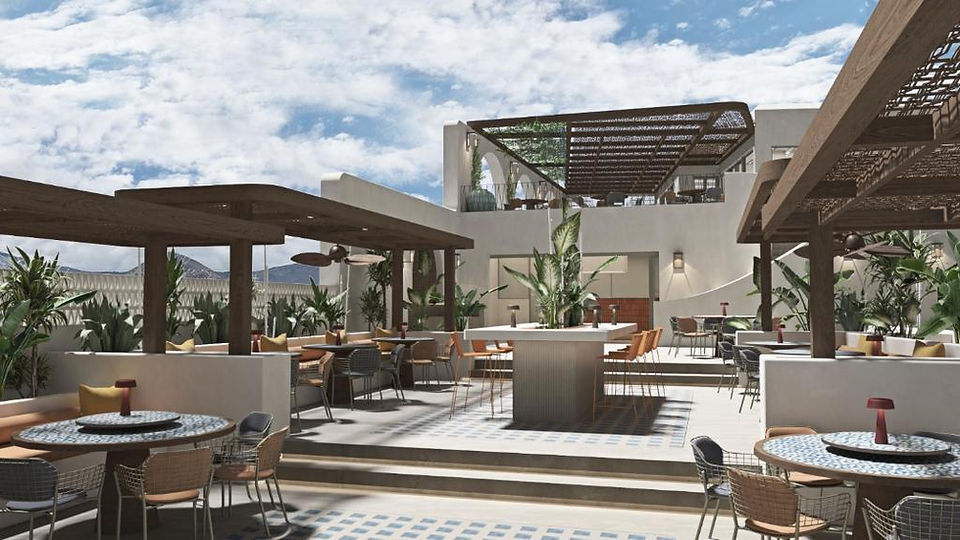 Island Paros Greece Outdoor Dining Area