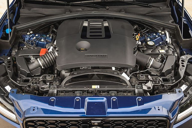 Jaguar F-Pace Engine tarting with the 246 horsepower turbocharged four-cylinder P250 and ending with the supple and potent 395 horsepower turbo-and-supercharged inline-six P400 model,