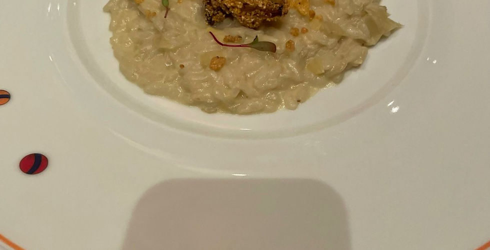 Risotto A la “Carciofi” (V) Textures of artichoke, crispy fried polenta
