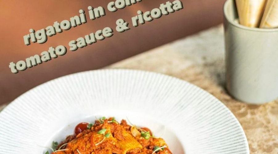 Rigatoni in confit tomato sauce & ricotta