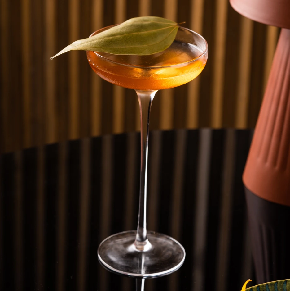 Silly Delhi  Drink -The Stalk of Bay Martini-style cocktail made using vodka/gin paired well with in-house bay leaf syrup, a dash of celery bitters & Maldon salt.