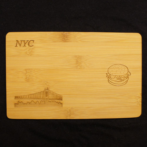 Schneidbrettchen mit Gravur Motiv "CITY"