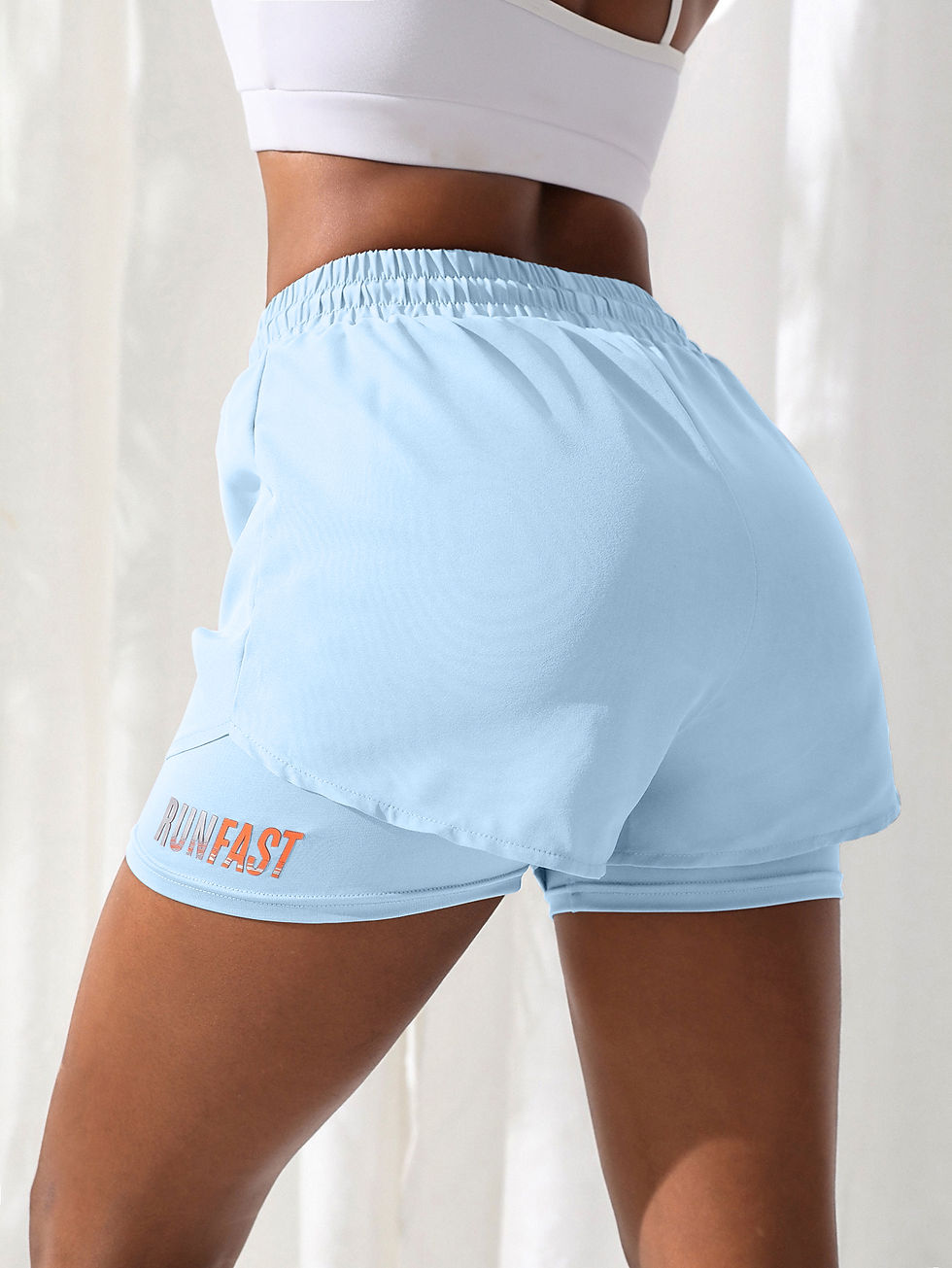 Thumbnail: Women's High Rise Yoga Shorts With Elastic Proximity Control Running Shorts, Fak