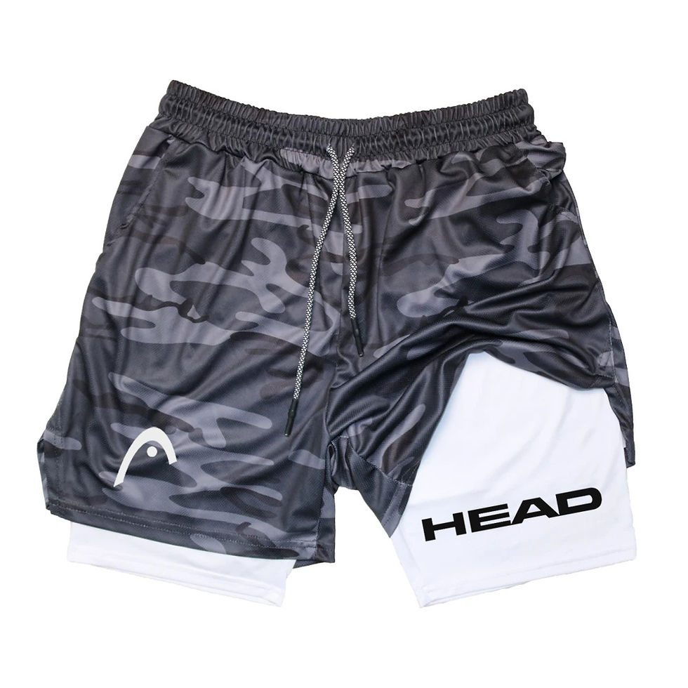 Thumbnail: Anime Berserk Head Running Shorts Men Fitness Gym Training 2 in 1 Sports Quick D
