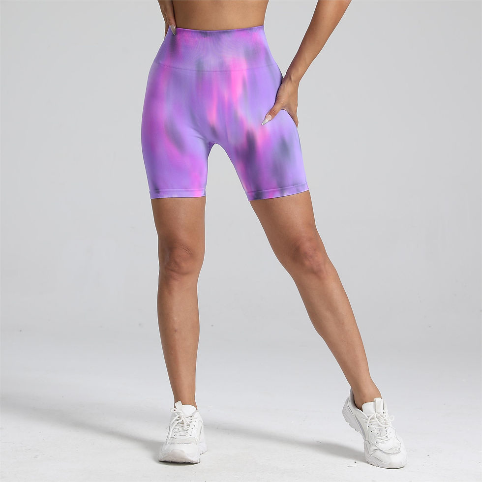 Thumbnail: Women Tie Dye Gym Leggings Seamless Push Up Tights Training Pants Scrunch Sports