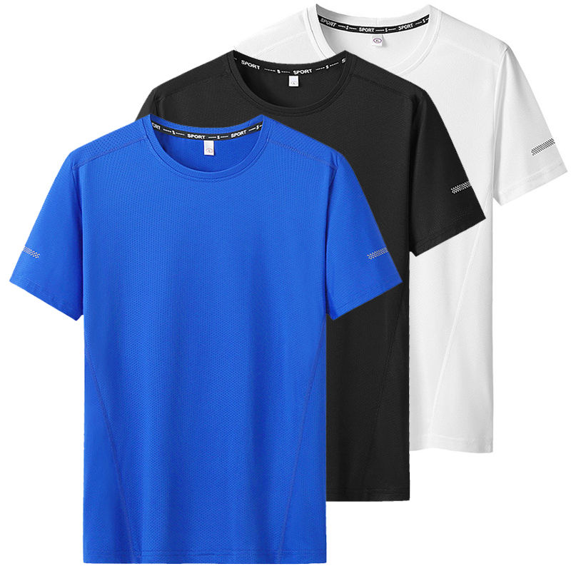 Thumbnail: 3pcs Summer Sport T-shirt for Men Plus Size 6XL/7XL Quick Dry Tees Oversized Rou