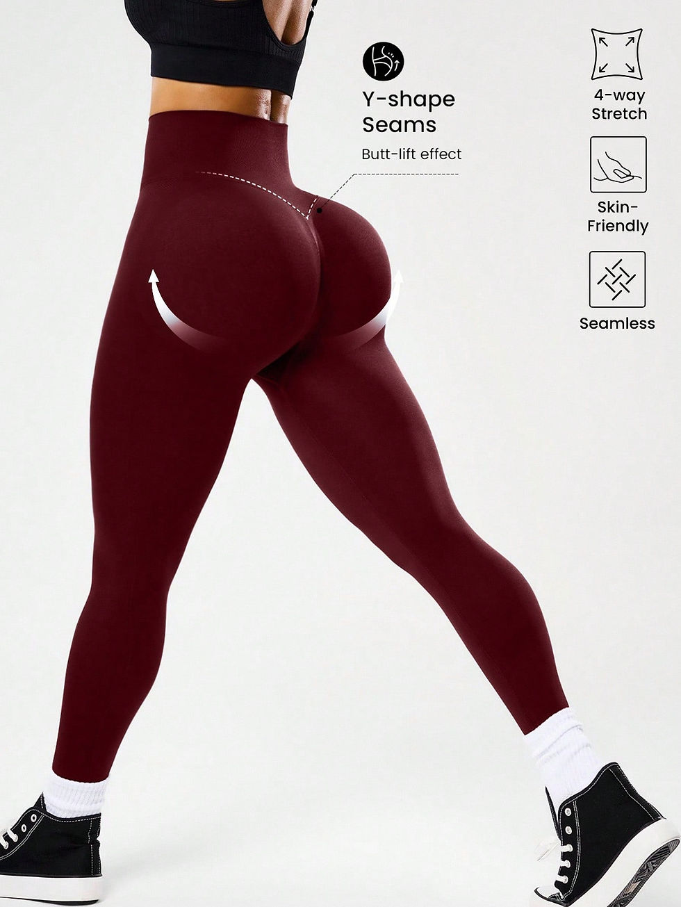 Thumbnail: Bestselling Women's High-Waisted Tummy Control Peach Ass Running Fitness Legging