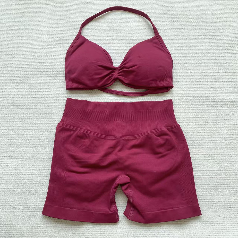 Thumbnail: Conjunto Fitness Feminino 2 Peças (Top com Tiras e Shorts Empina-Bumbum de Cint