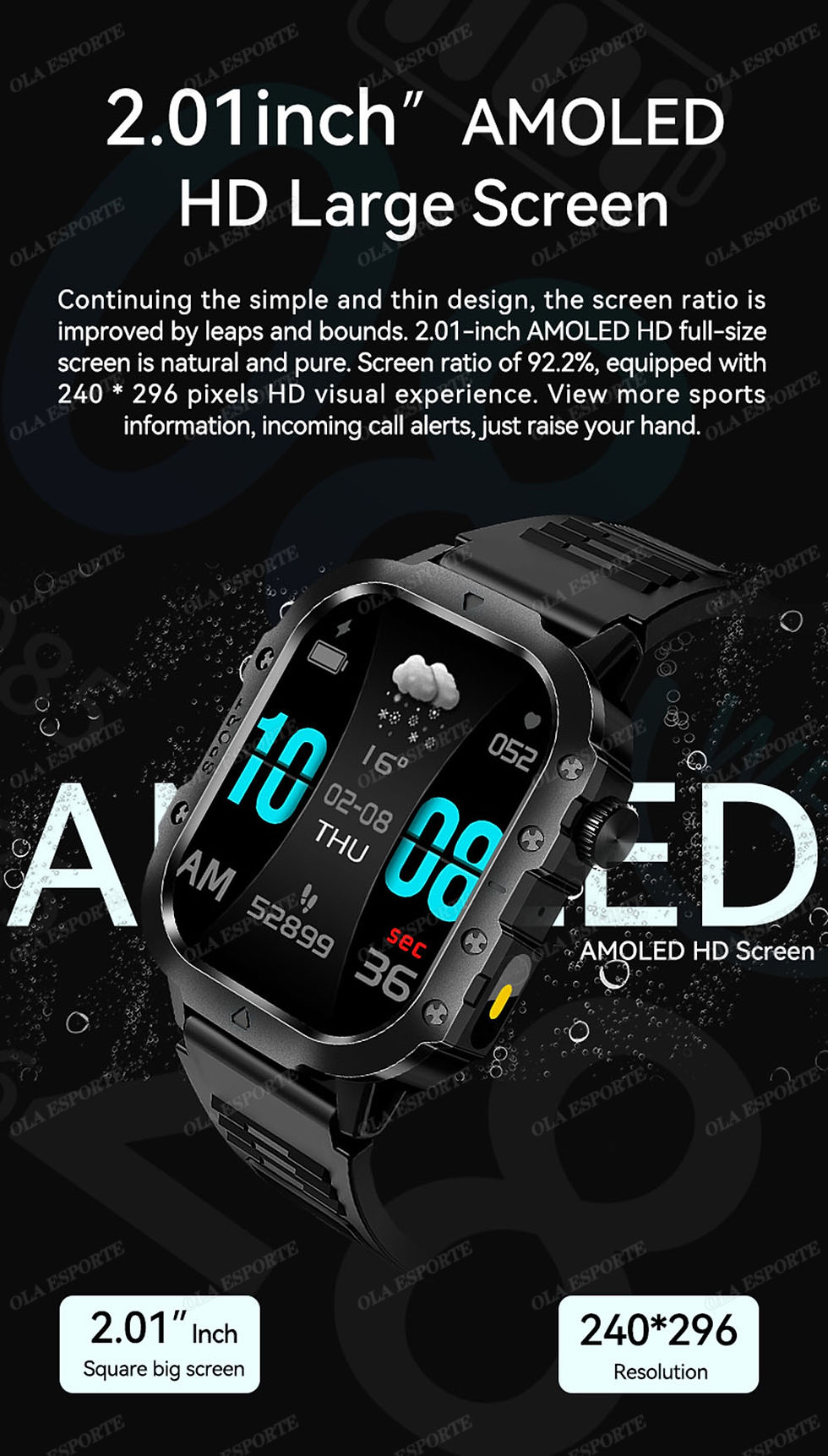 Thumbnail: 2026 New Rugged Military GPS Smart Watch Men Bluetooth Call Health Monitoring Sp