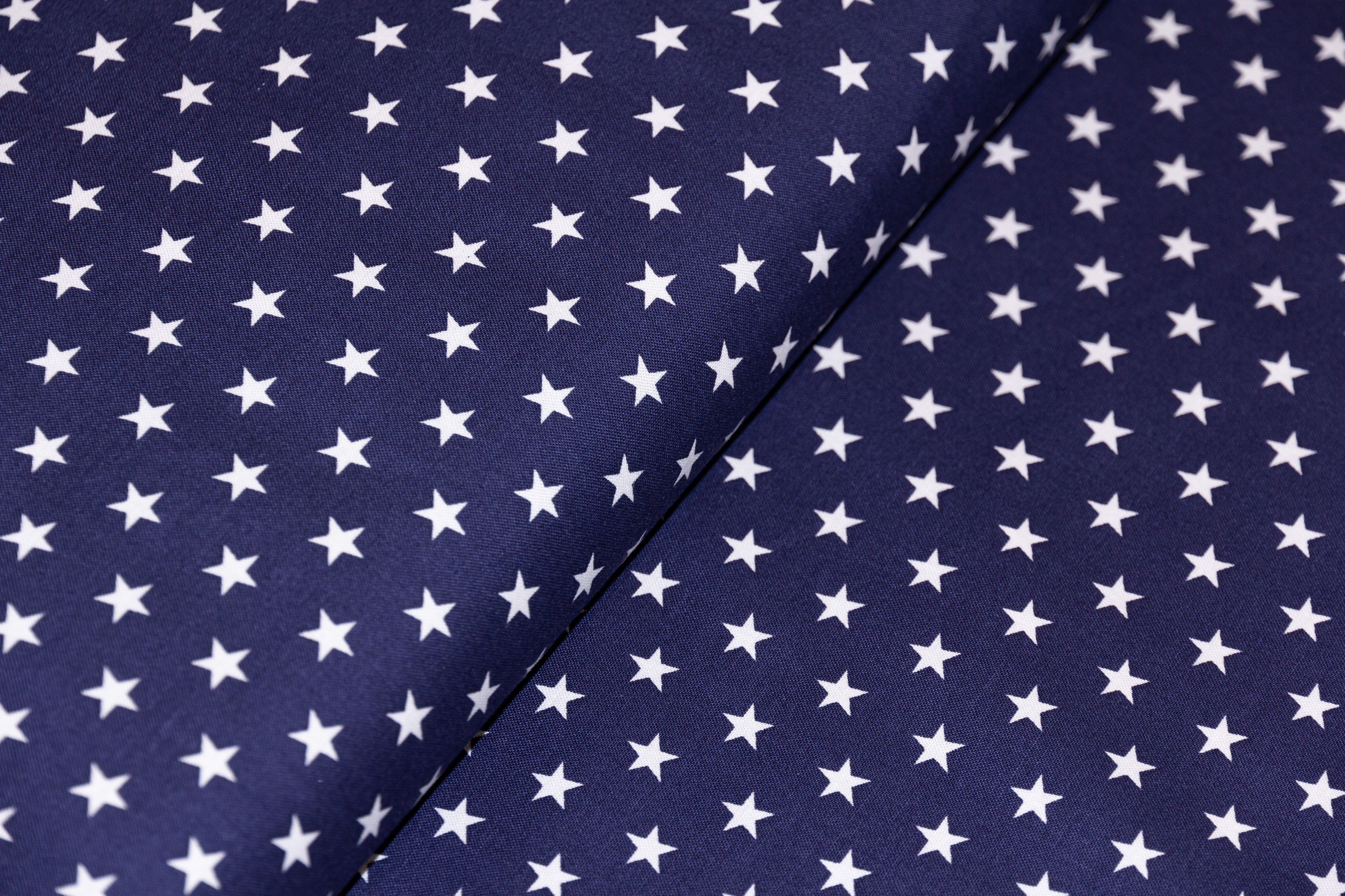 Baumwolle Carrie, dunkelblau mit Sternen