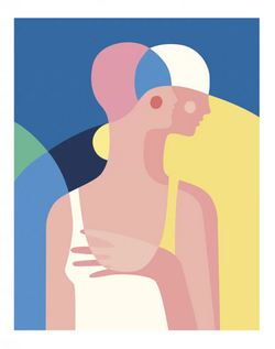 Illustration douce représenant la sororité