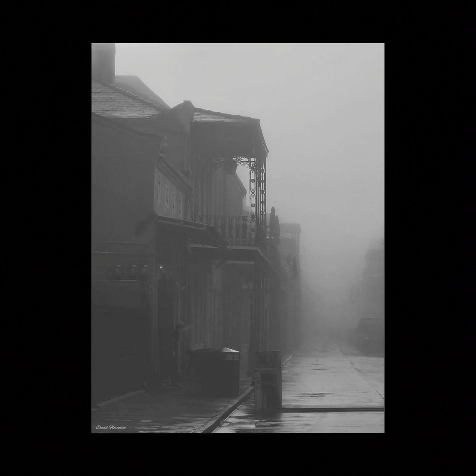 Thumbnail: Foggy French Quarter Street Scene #22 B&W