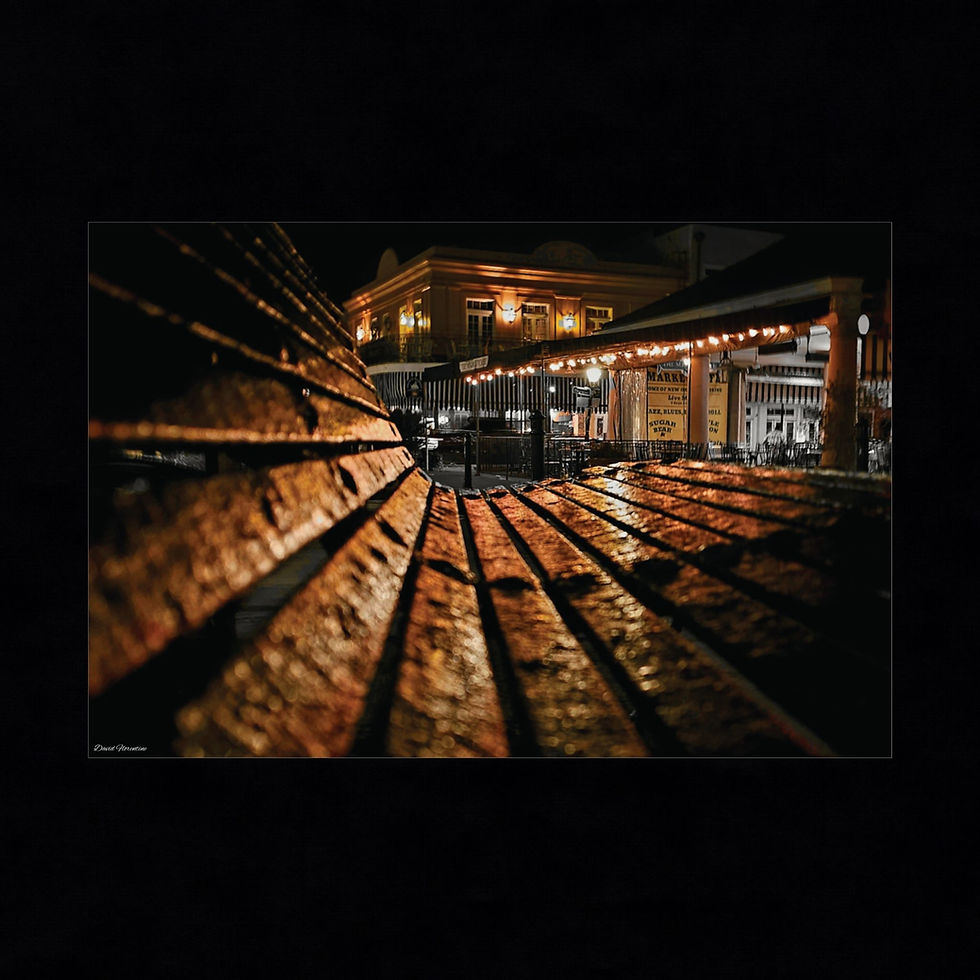 Thumbnail: Golden Iron Bench, French Market, New Orleans.