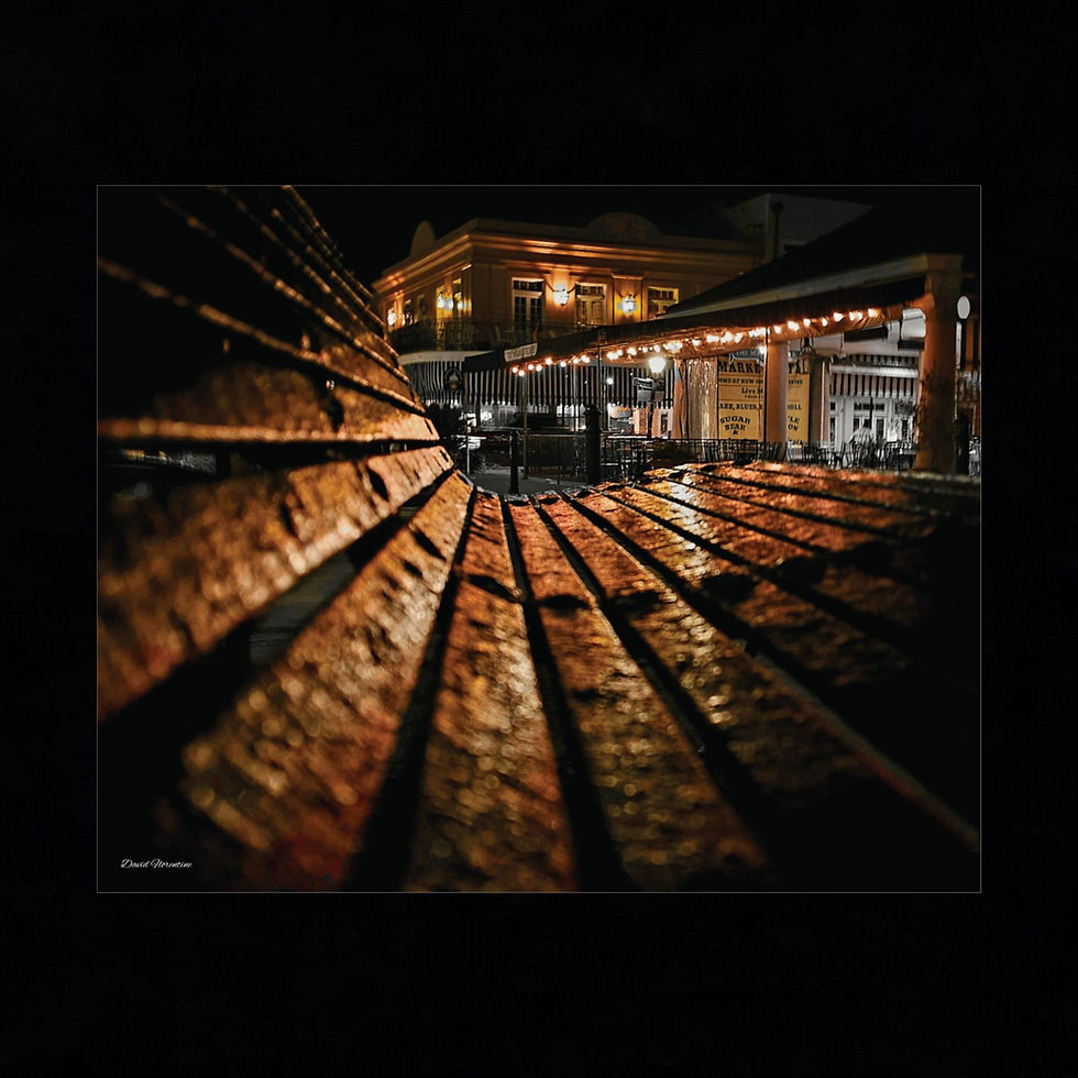 Thumbnail: Golden Iron Bench, French Market, New Orleans.