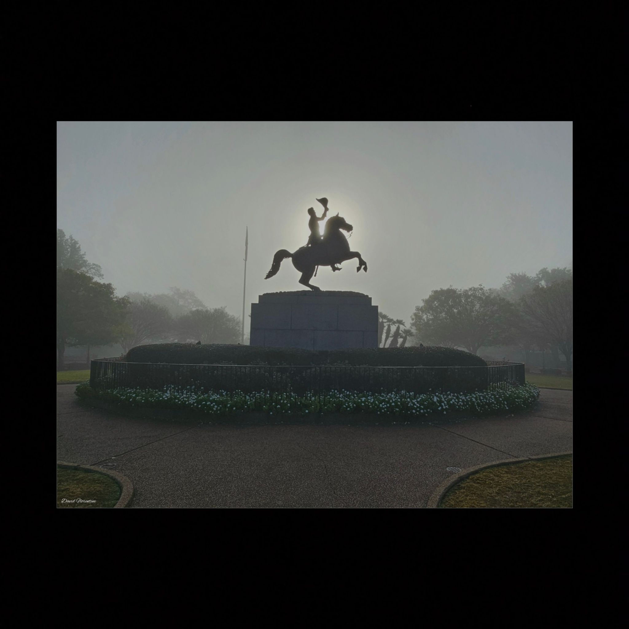 Foggy Sunrise Over Andrew Jackson Statue