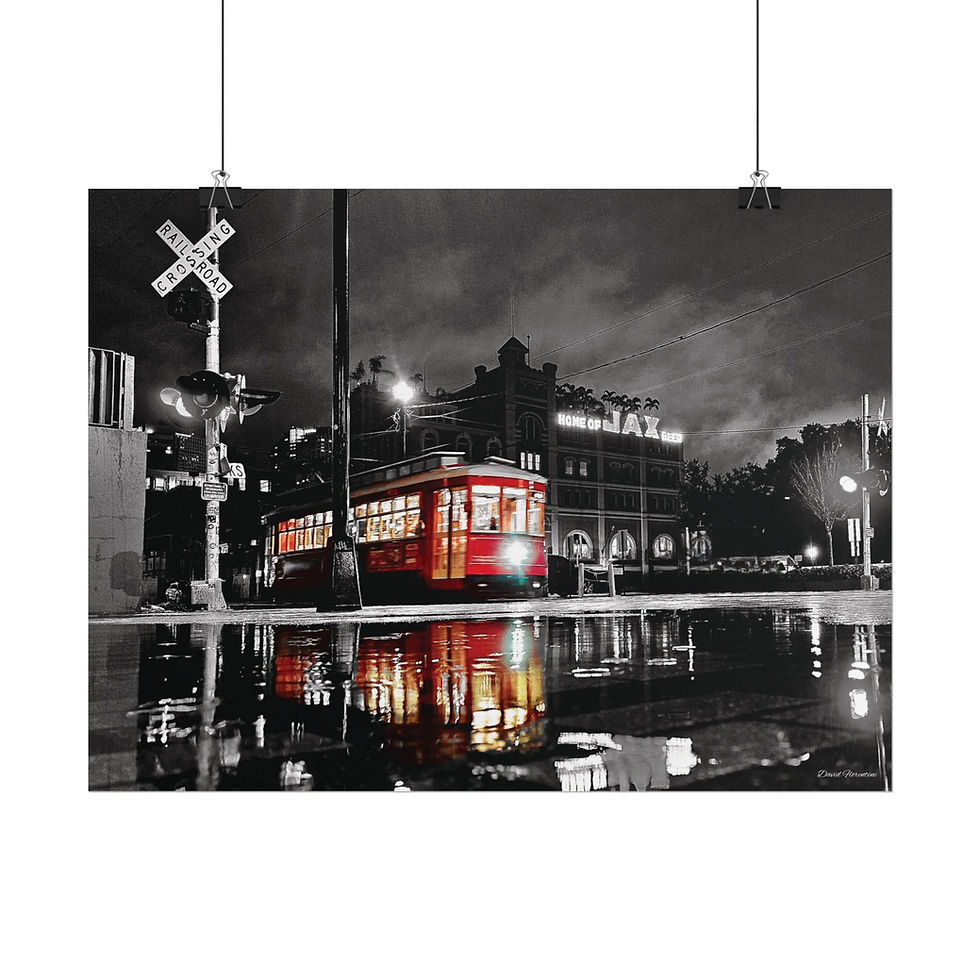 Thumbnail: New Orleans Streetcar Cruising Past JAX Brewery with Pop of Red