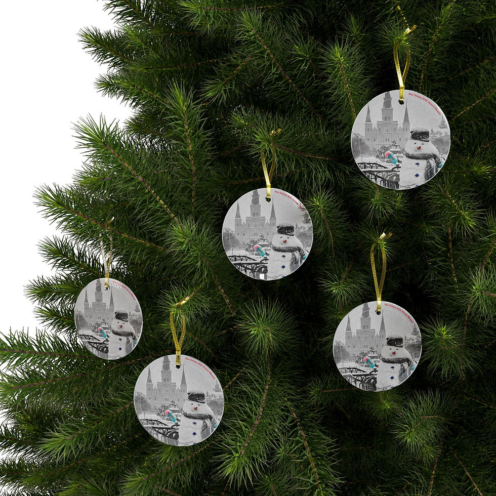 Thumbnail: Snow Day In Jackson Square - Glass Ornament