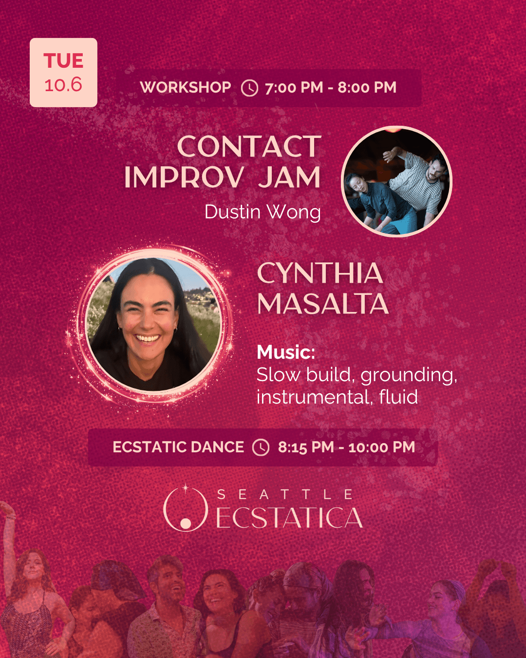 Workshop and ecstatic dance event at Seattle Ecstatica