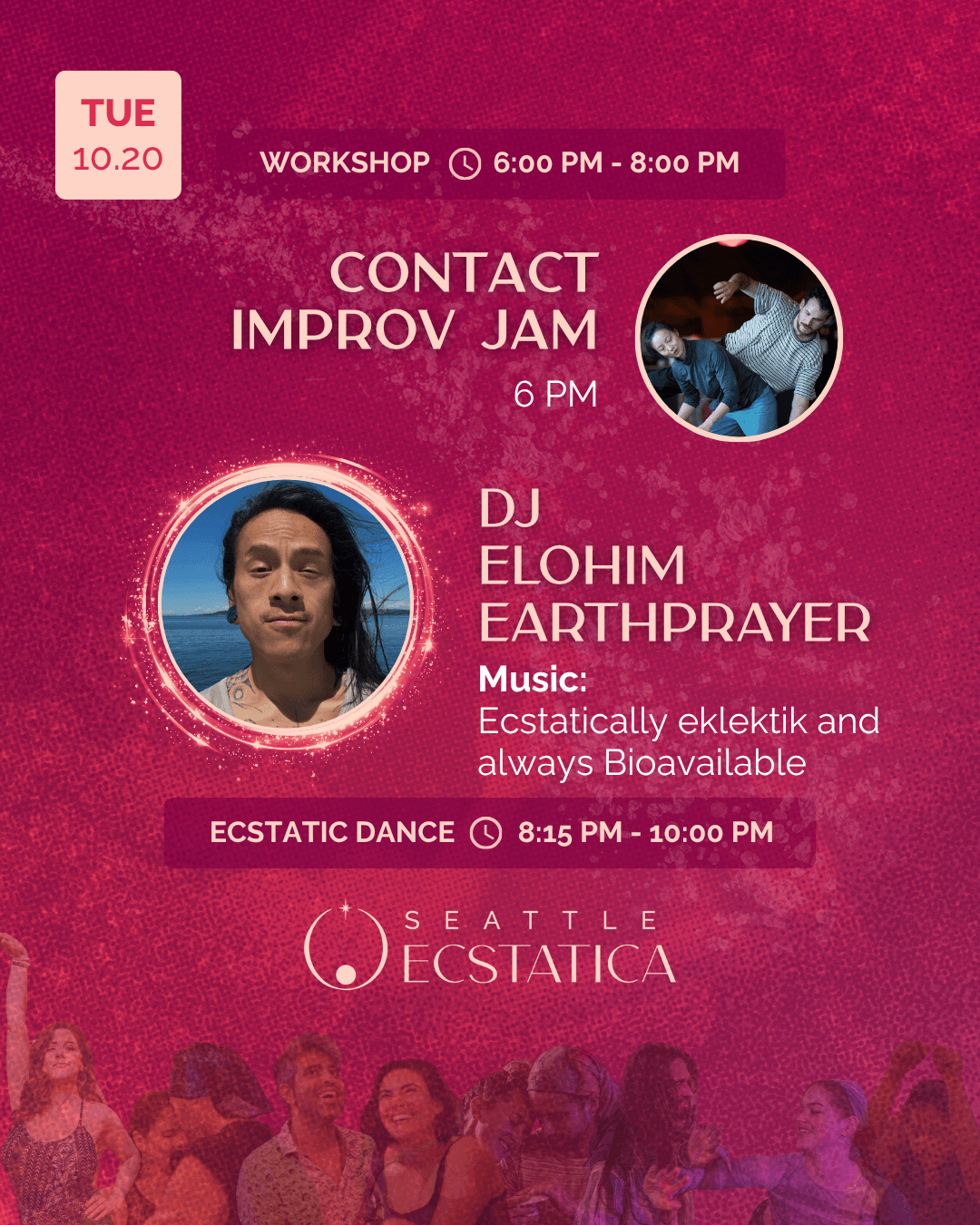 Workshop and ecstatic dance event at Seattle Ecstatica
