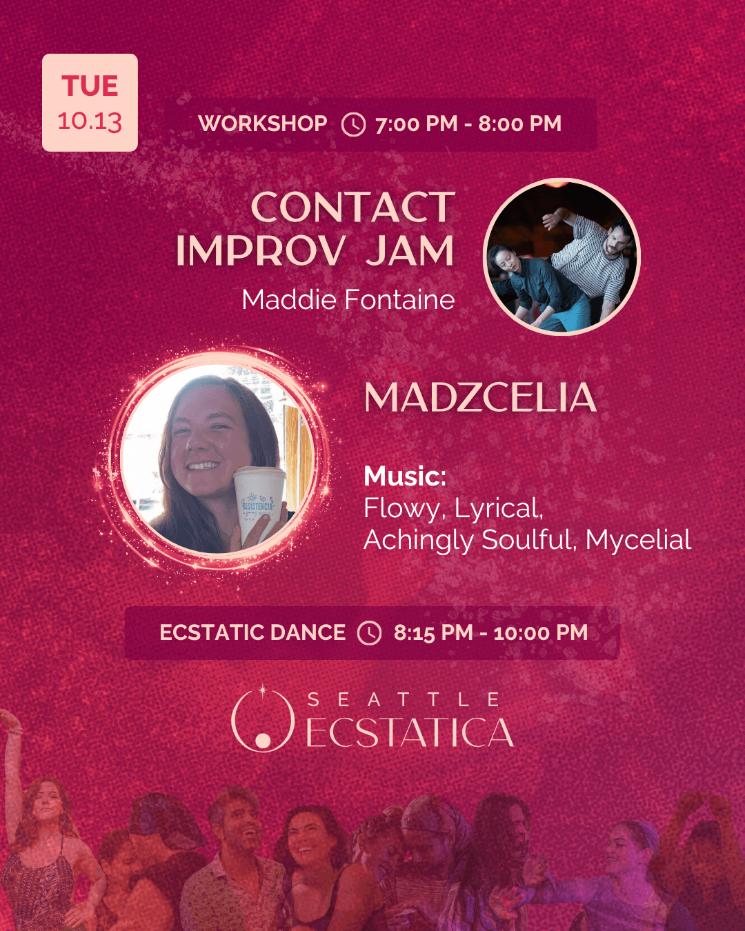 Workshop and ecstatic dance event at Seattle Ecstatica