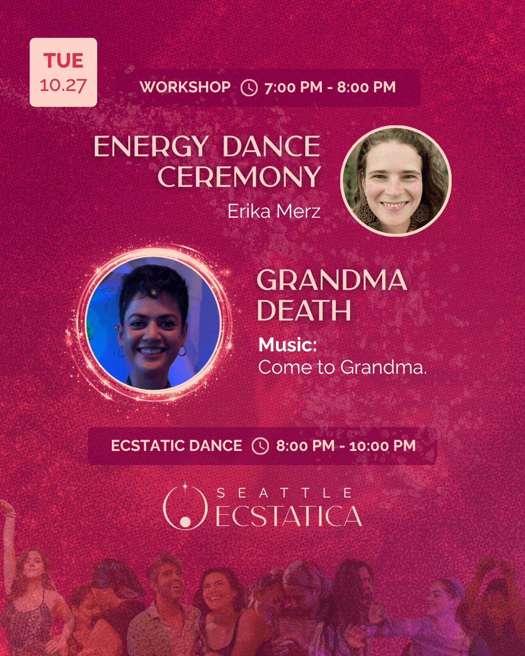 Workshop and ecstatic dance event at Seattle Ecstatica