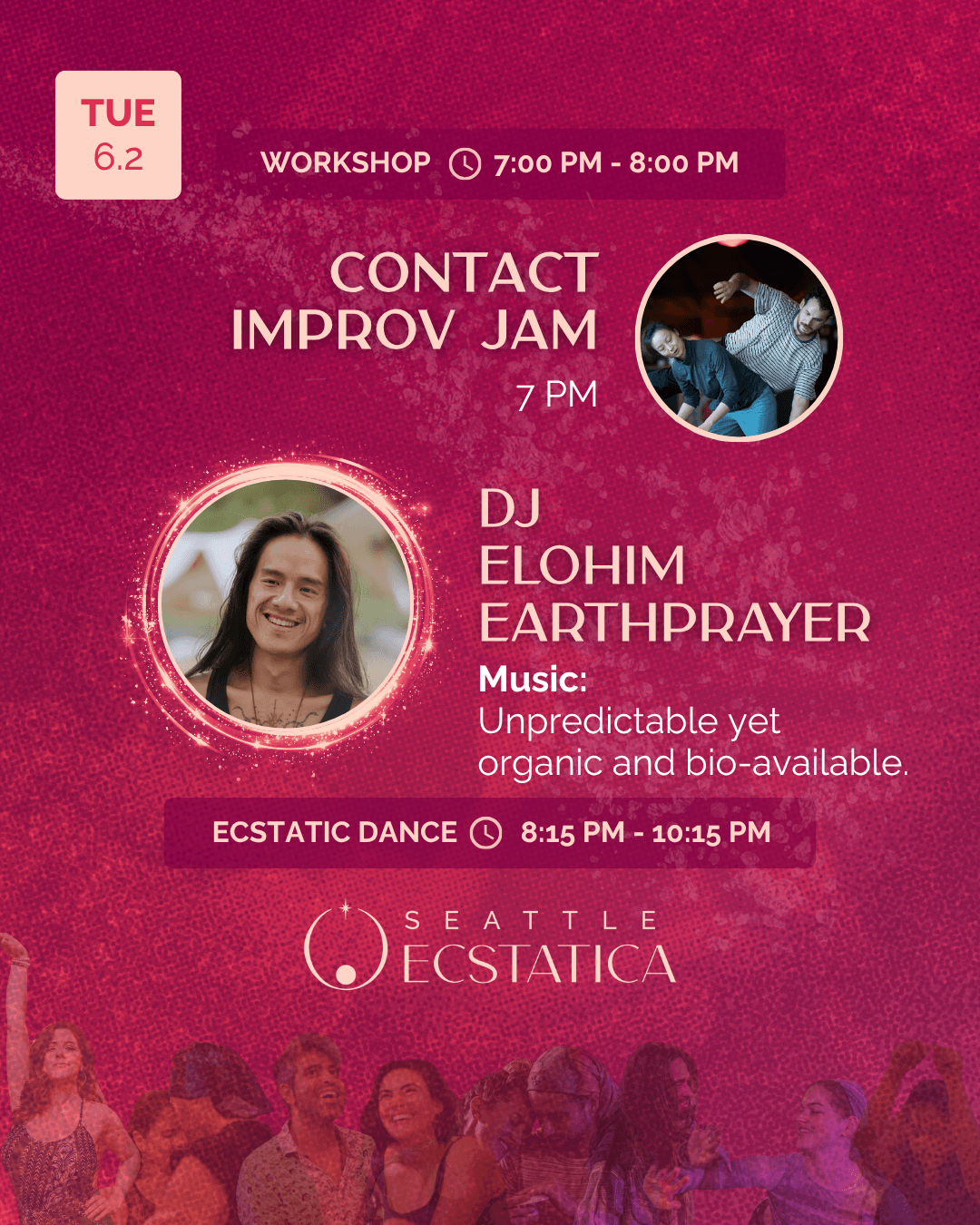 Workshop and ecstatic dance event at Seattle Ecstatica