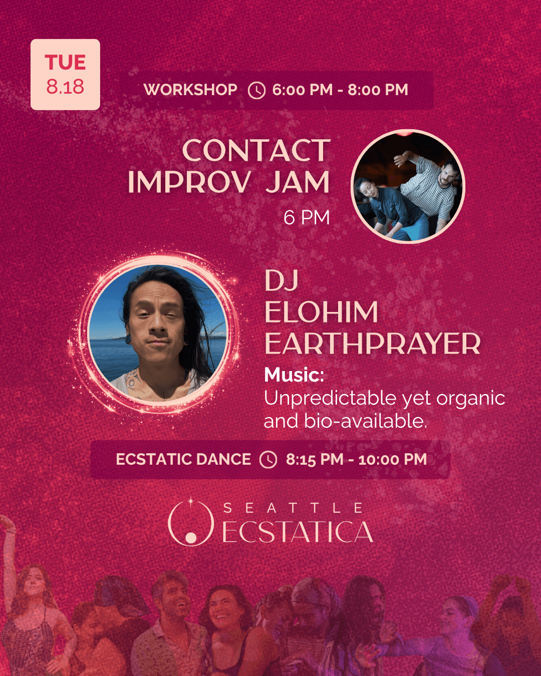Workshop and ecstatic dance event at Seattle Ecstatica