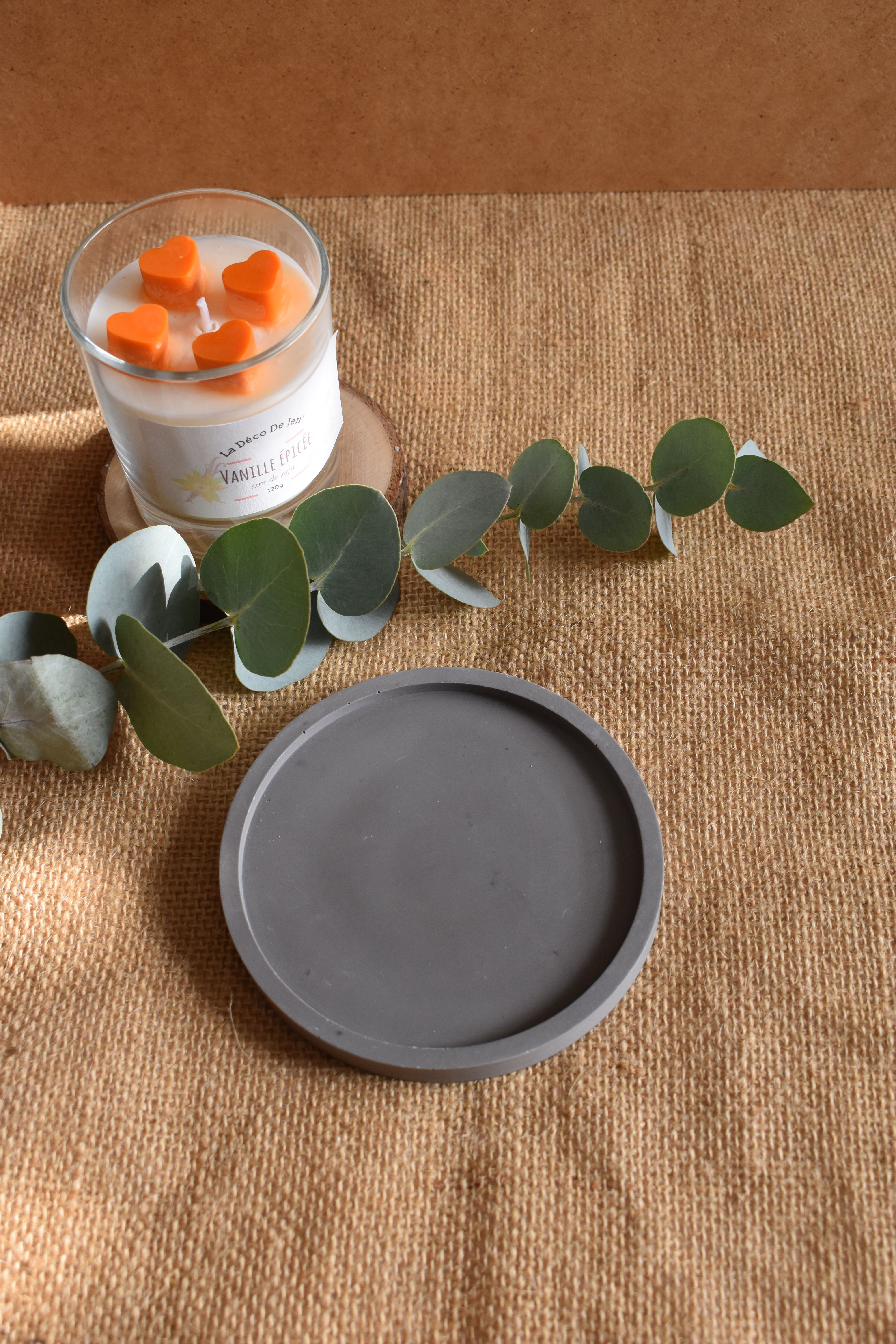 Plateau Rond gris jesmonite