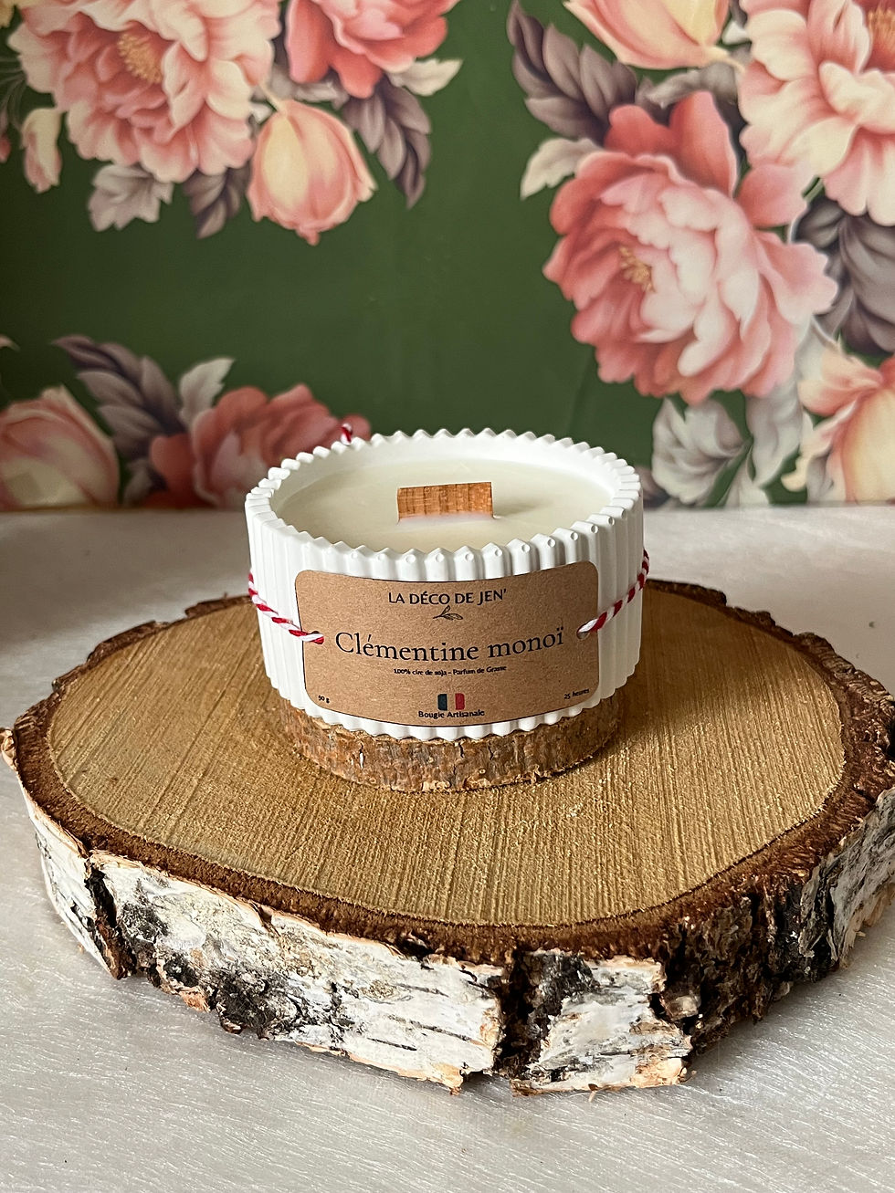 Bougie parfumée clémentine monoï pot fait main