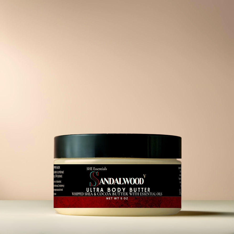 front view Sandalwood Vanilla Ultra Shea + Cocoa Body Butter 5 oz by She Essentials Beauty