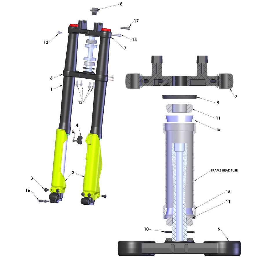 2021 CX50 SRx FWE FORKS AND TRIPLE CLAMPS