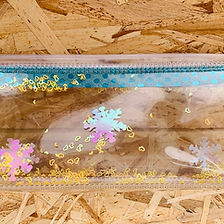 Пенал-шейкер с дном (объемный) с пайетками. Размер 200х100х50