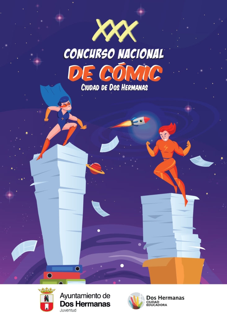 Cartel del XXX Concurso nacional de comic "Ciudad de Dos Hermanas"
