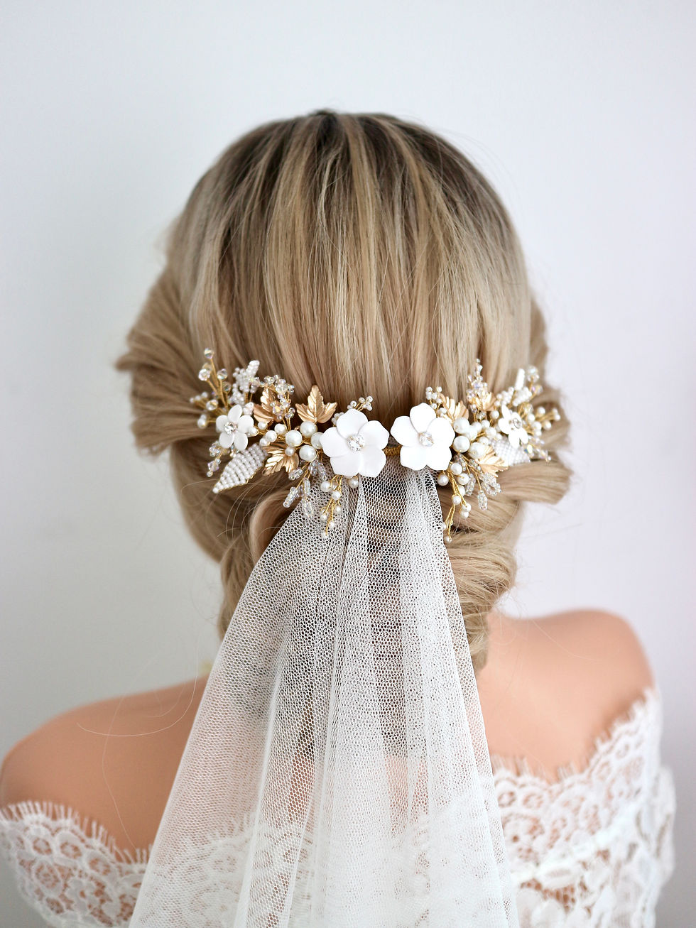 Thumbnail: STELLA | Romantic White Flower Bridal Headpiece