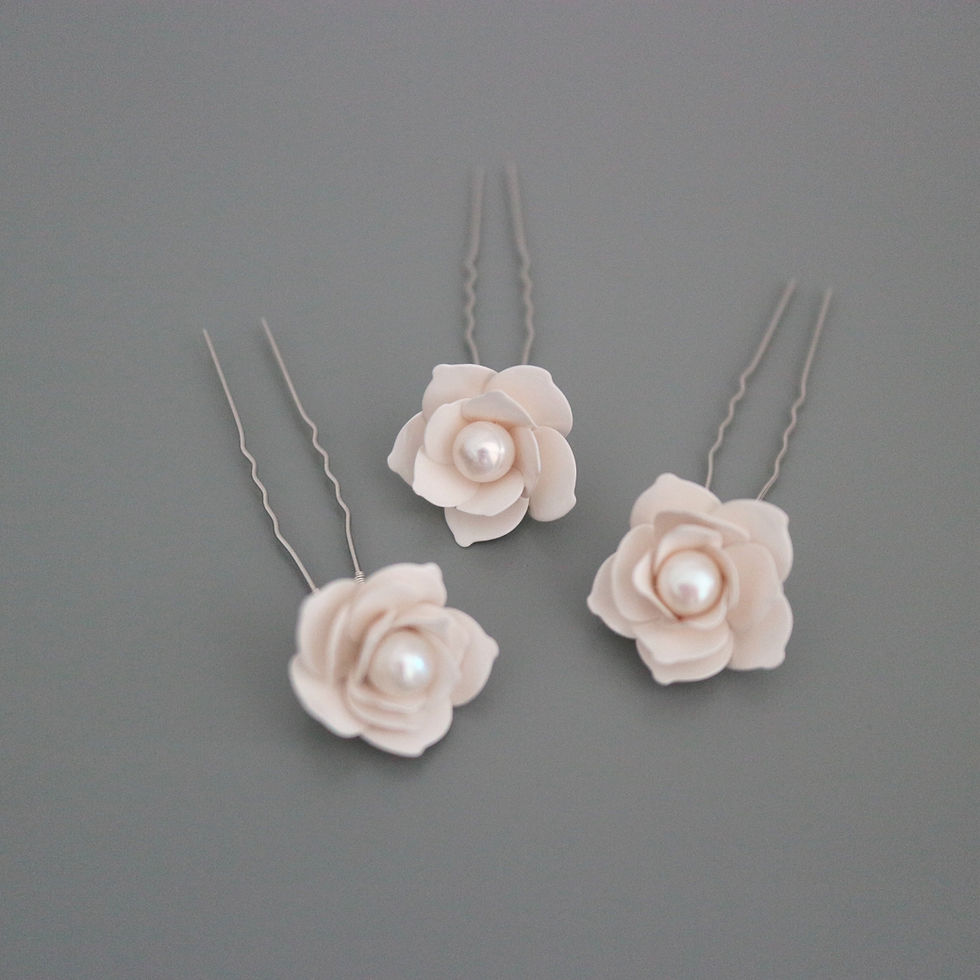 Thumbnail: Roses Wedding Hair Pins Set of 3pcs | ROSE