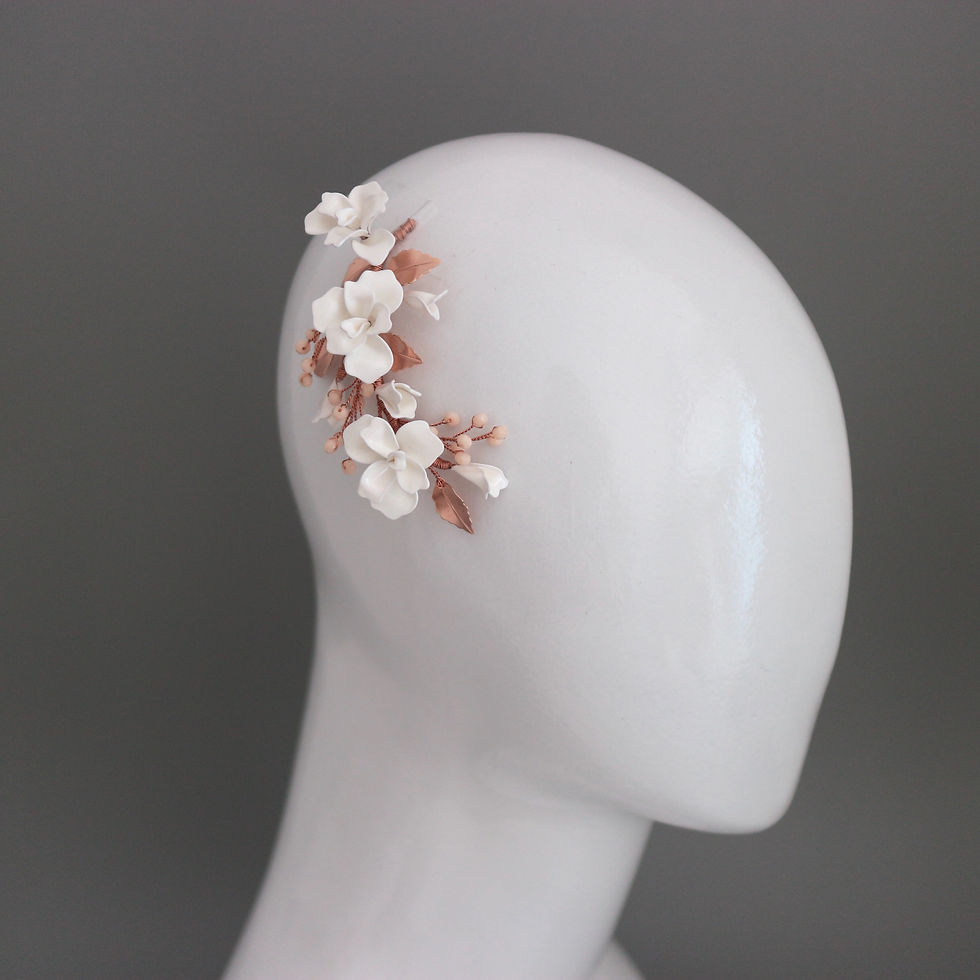 Thumbnail: YULAN | Bride White Flower Hair Comb