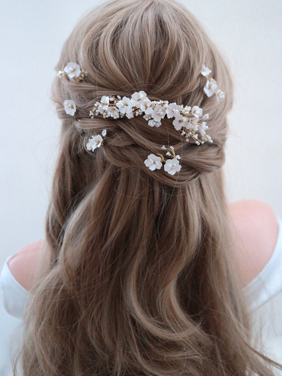 Thumbnail: HAYLEY SET | Flower Bridal Headpiece