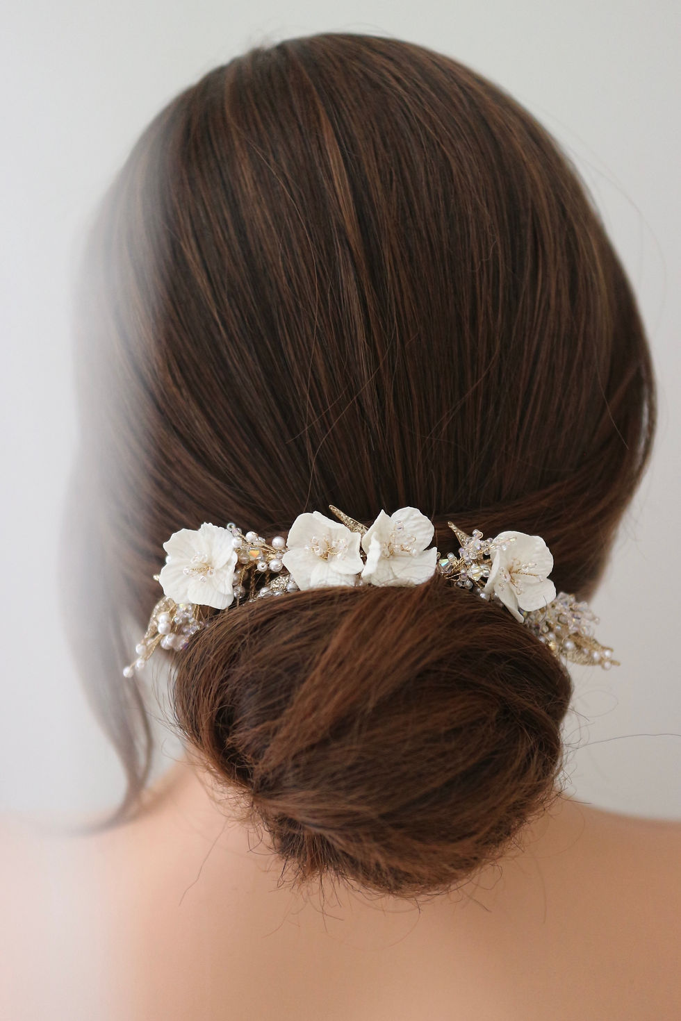 Thumbnail: HEATHER | Crystal and Flower Bridal Headpiece