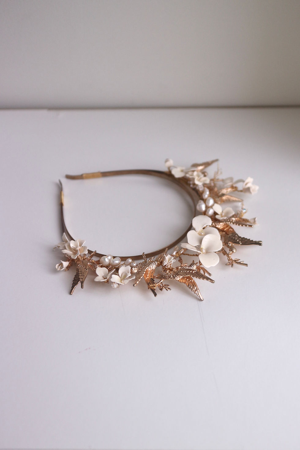 Thumbnail: SAMANTHA | Flower & Bird Wedding Headband