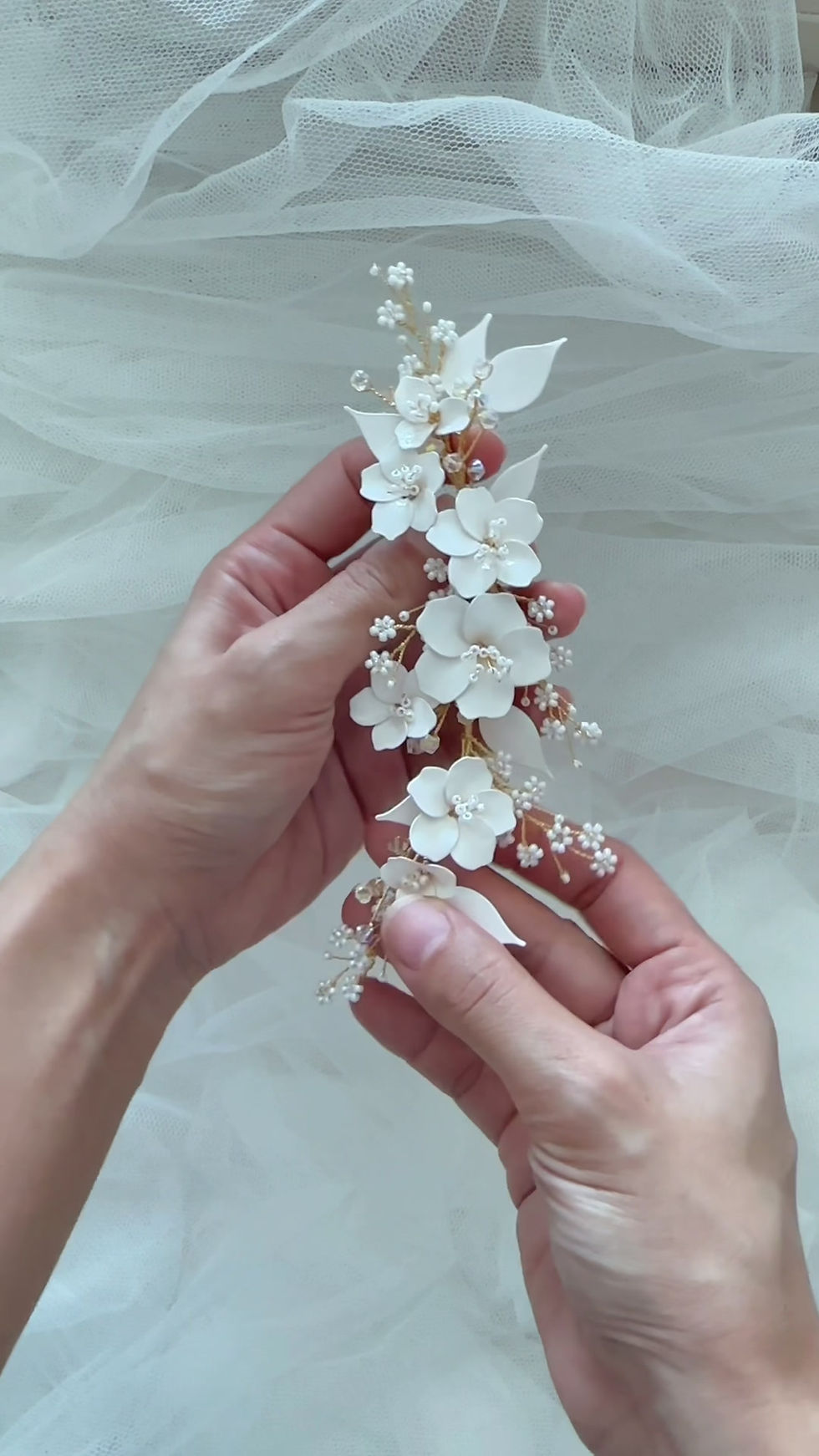 Thumbnail: MAYA | Romantic White Flower Bridal Headpiece