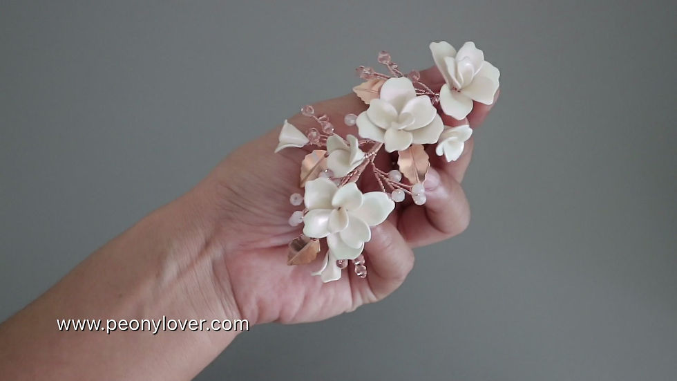 Thumbnail: YULAN | Bride White Flower Hair Comb