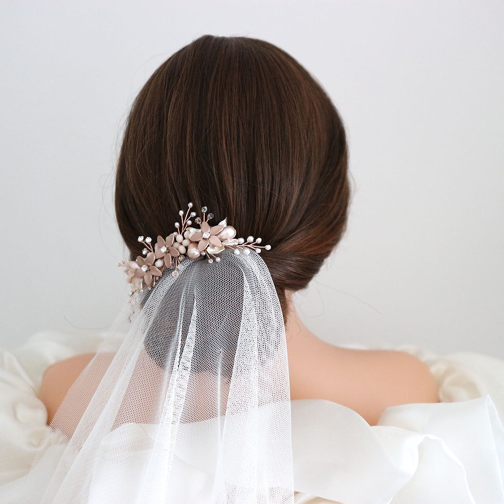 Thumbnail: FRIDA | Rose Gold Flower Bridal Headpiecee
