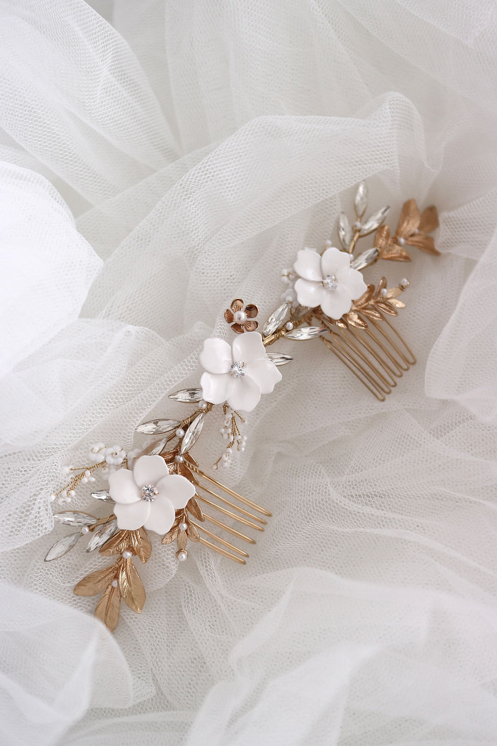 Thumbnail: JULIET | Flower and Crystal Bridal Hairpiece